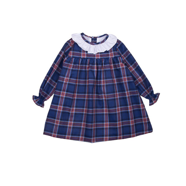 Vestido escocés azul