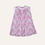 Vestido tablitas flores rosas