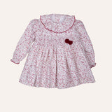 Vestido engomado flor granate