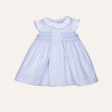 Vestido rayas tablón cuello volante