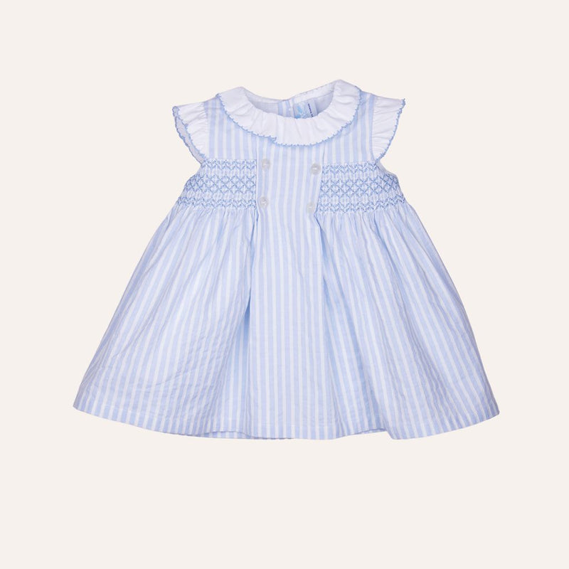 Vestido rayas tablón cuello volante