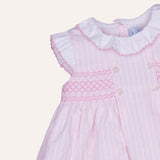 Vestido rayas tablón cuello volante