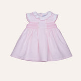 Vestido rayas tablón cuello volante