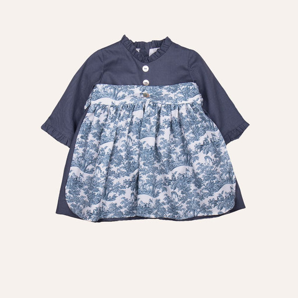Vestido delantal toile azul