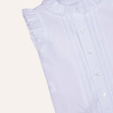 Camisa cuello volante blanca sin mangas