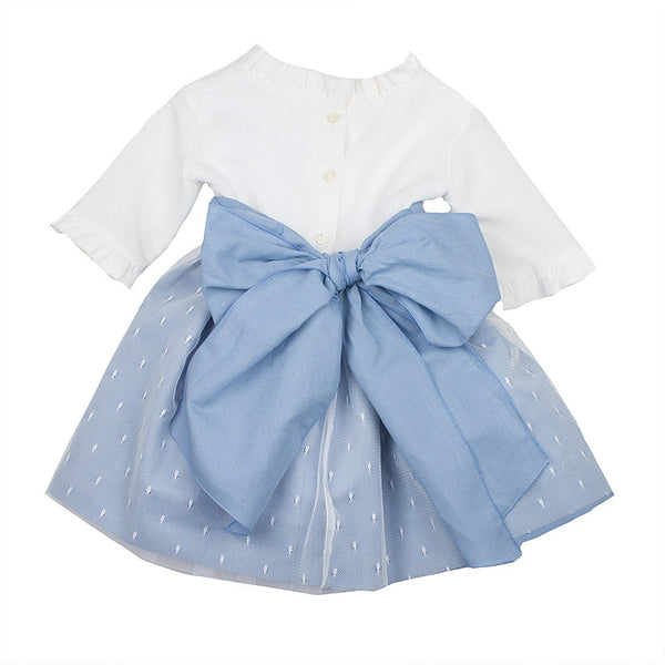 Vestido hilo falda tull y fajín