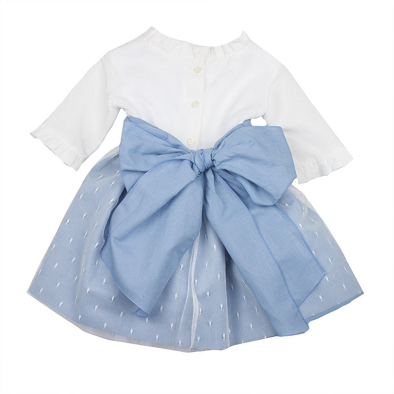 Vestido hilo falda tull y fajín