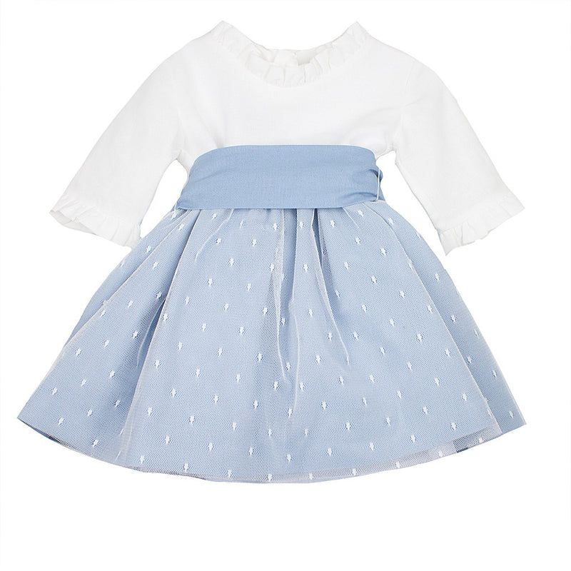 Vestido hilo falda tull y fajín