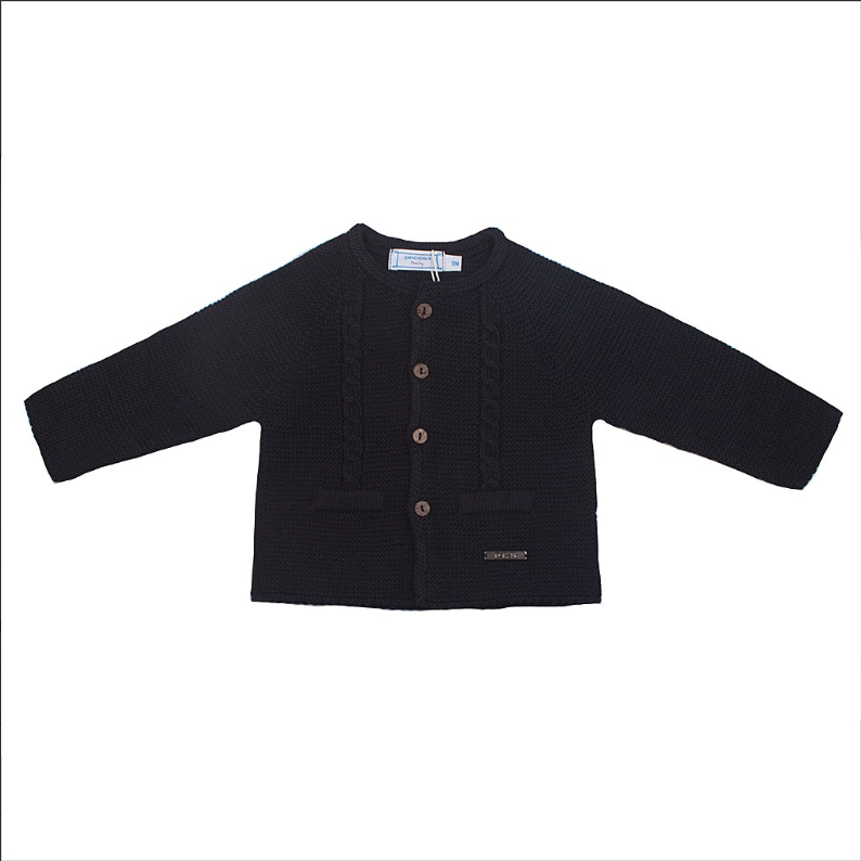 Chaqueta larga punto bobo con ochos