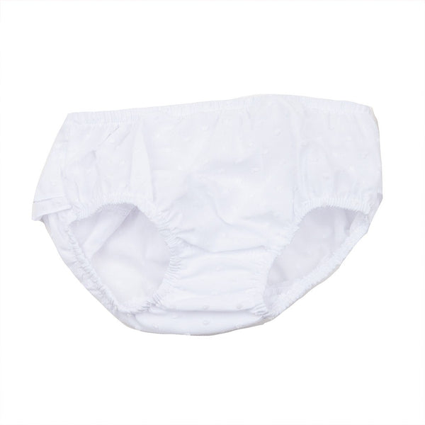 Bragola blanca de plumeti con volante