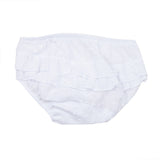 Bragola blanca de plumeti con volante