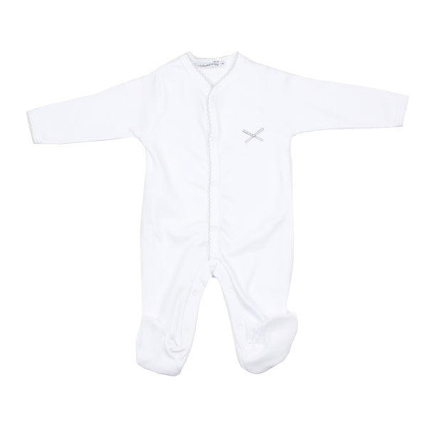 Pijama blanco de algodón con lacito