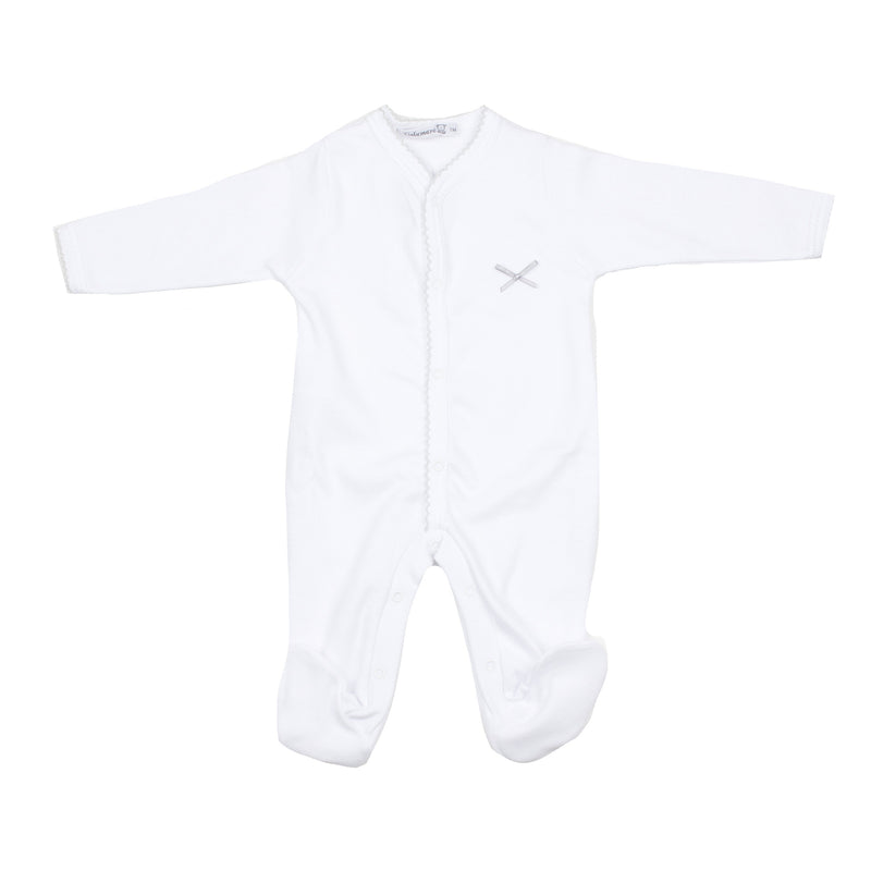 Pijama blanco de algodón con lacito