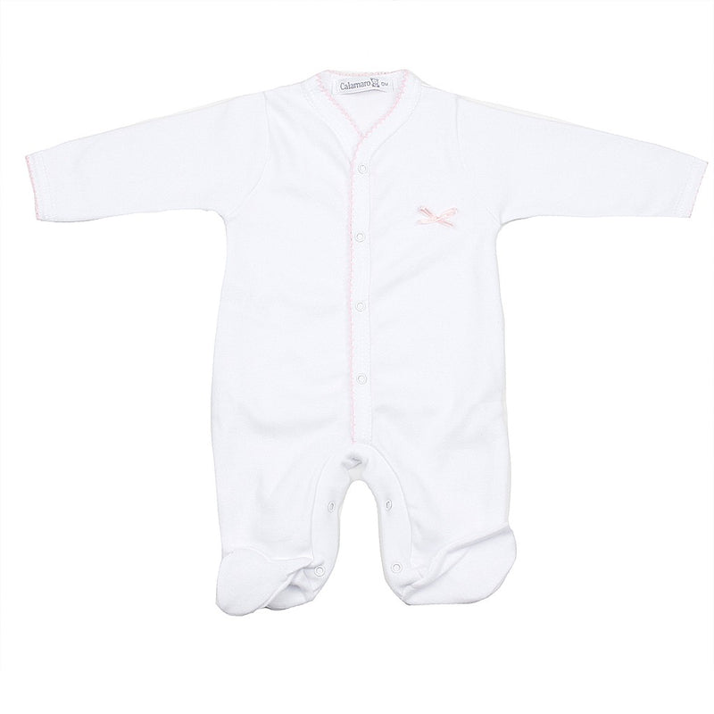 Pijama blanco de algodón con lacito