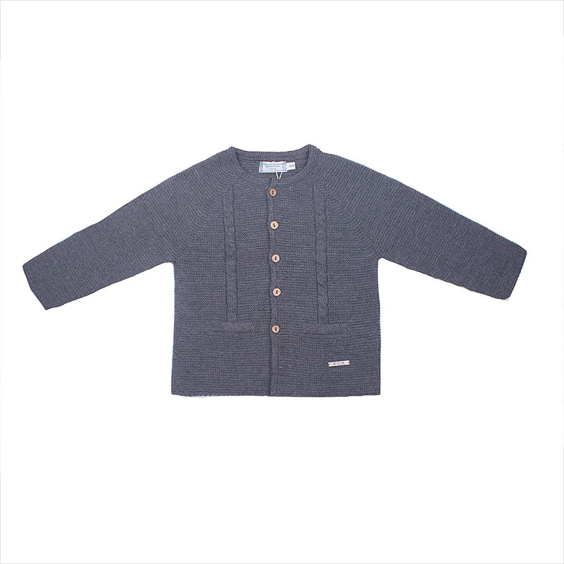 Chaqueta larga punto bobo con ochos