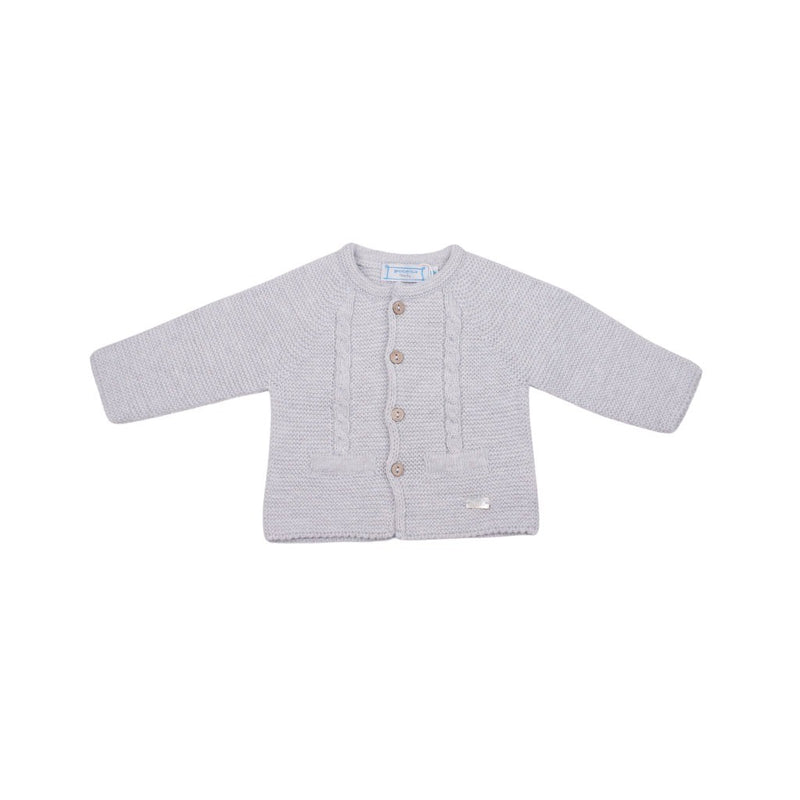 Chaqueta larga punto bobo con ochos