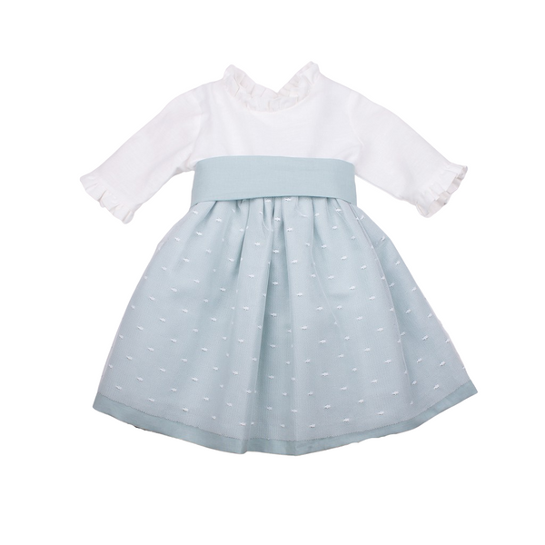 Vestido hilo falda tull y fajín