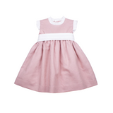 Vestido lino Chami volante blanco