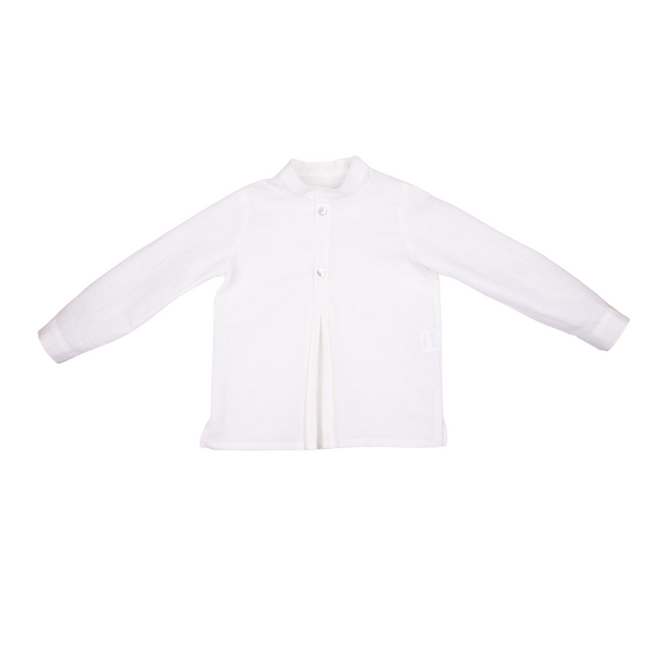 Camisa manga larga cuello mao pliegue