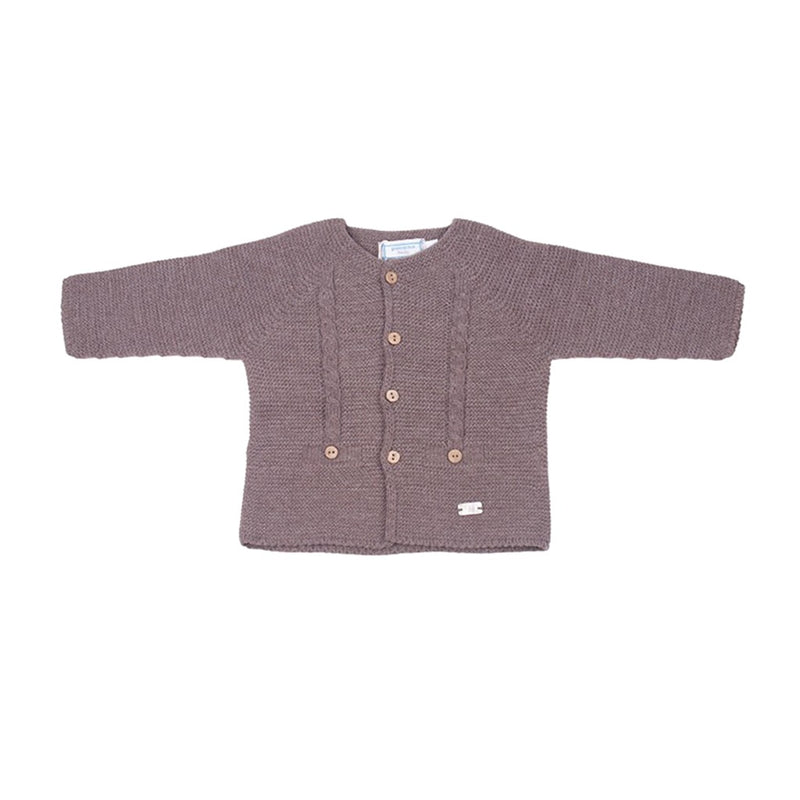 Chaqueta larga punto bobo con ochos