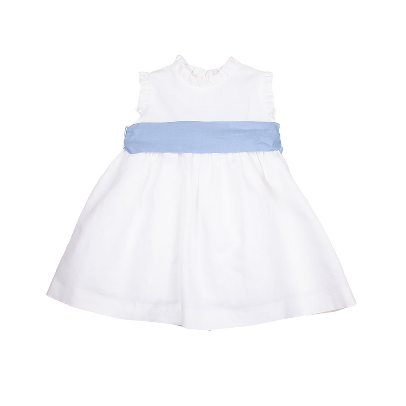 Vestido hilo sin mangas con fajin