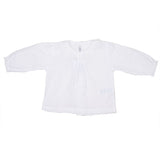 Camisa plumeti cuello volante y pliegue central