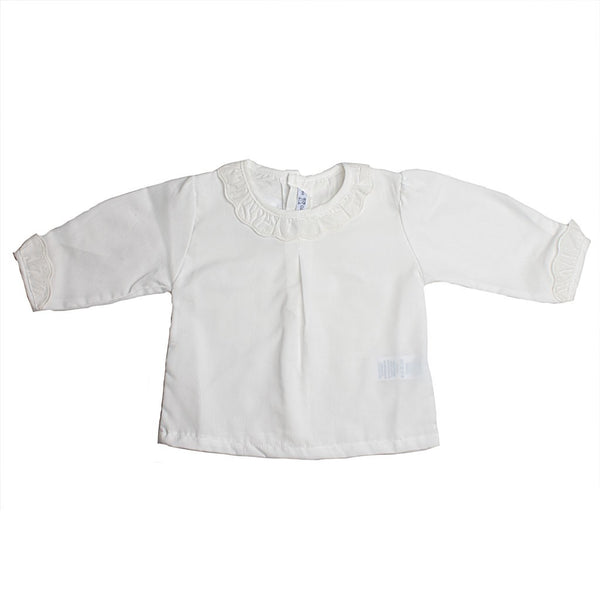 Camisa batista manga larga cuello volante