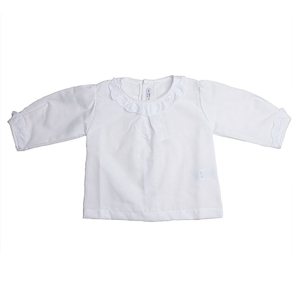 Camisa batista manga larga cuello volante