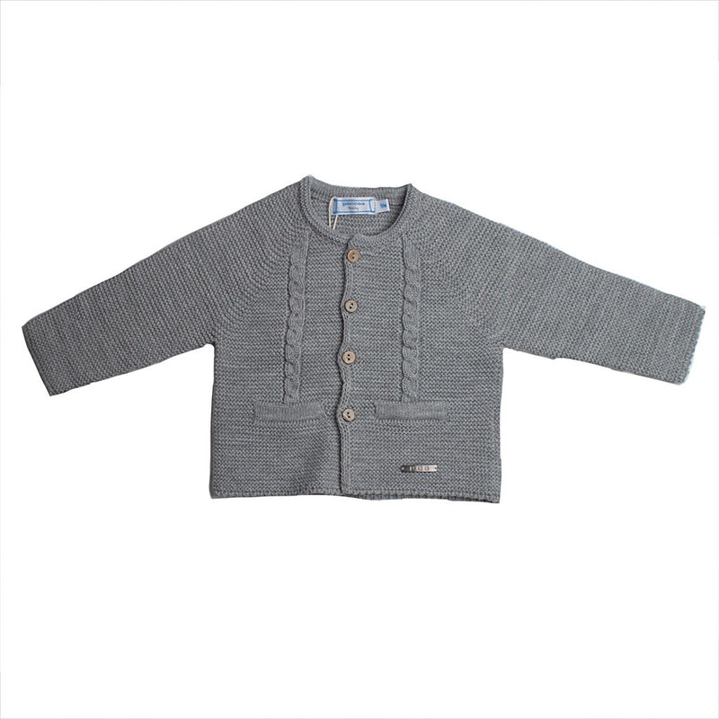 Chaqueta larga punto bobo con ochos