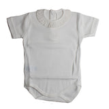 Body algodón manga corta cuello perforado