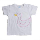 Camiseta manga corta blanca con pato