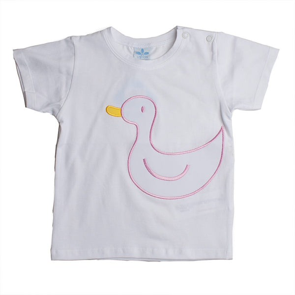 Camiseta manga corta blanca con pato