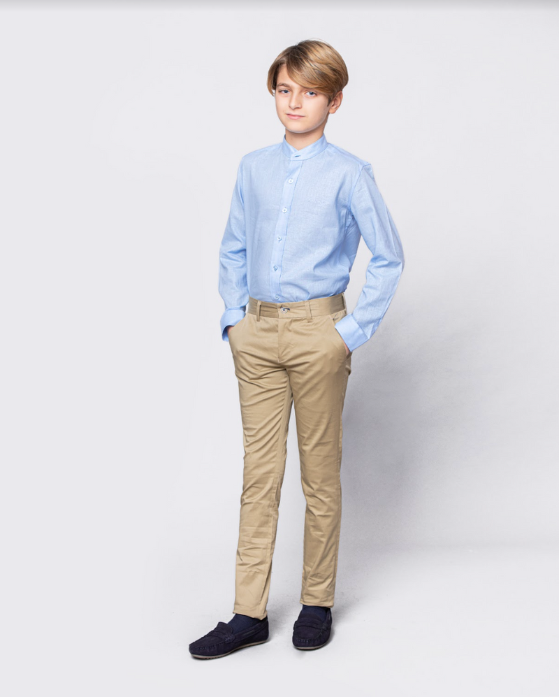 Pantalón largo chino beige