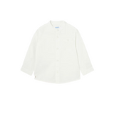 Camisa manga larga cuello mao lino