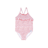 Traje de baño con goma flor coral