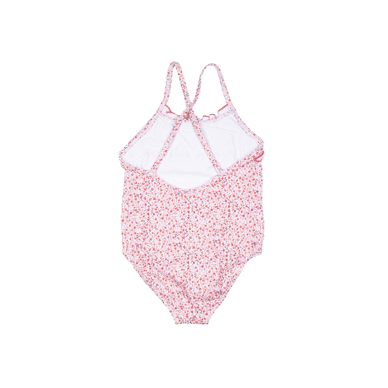 Traje de baño con goma flor coral