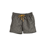 Boxer tela verde caza flores cordon amarillo